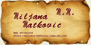 Miljana Matković vizit kartica